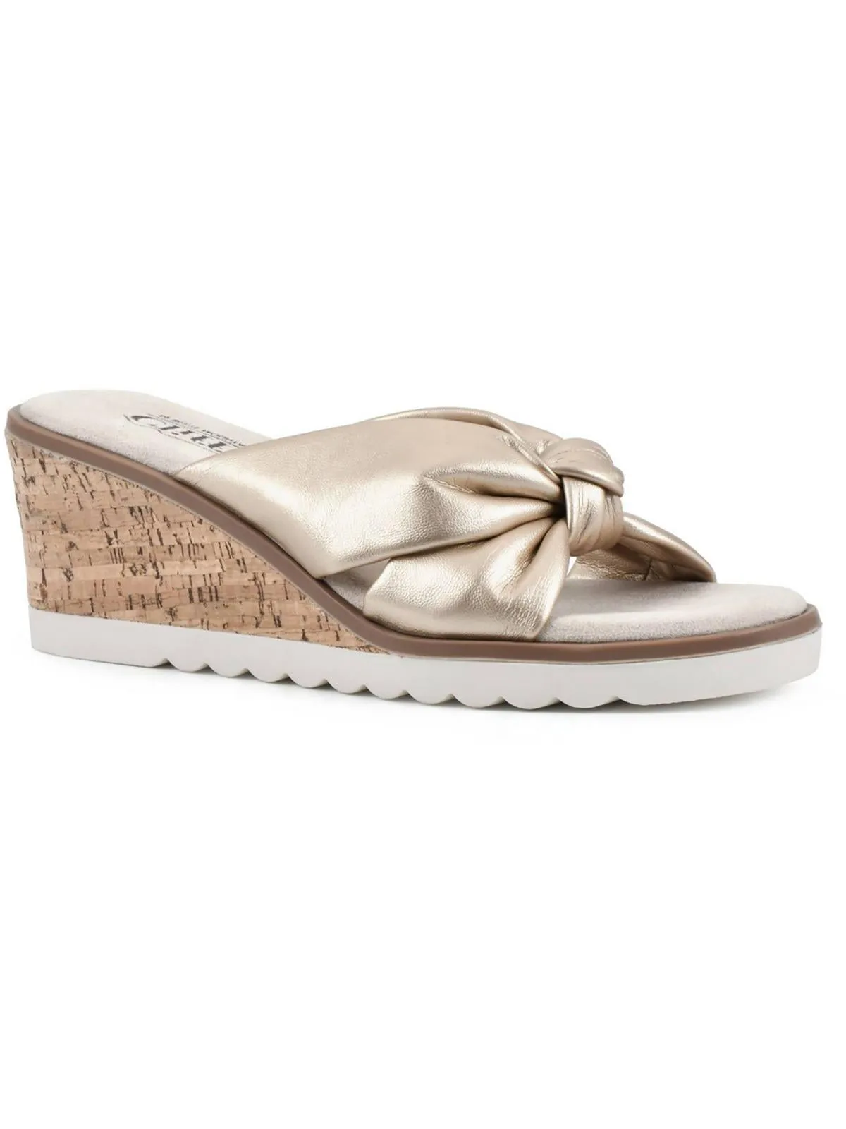 Adrielle Womens Faux Leather Open Toe Slide Sandals