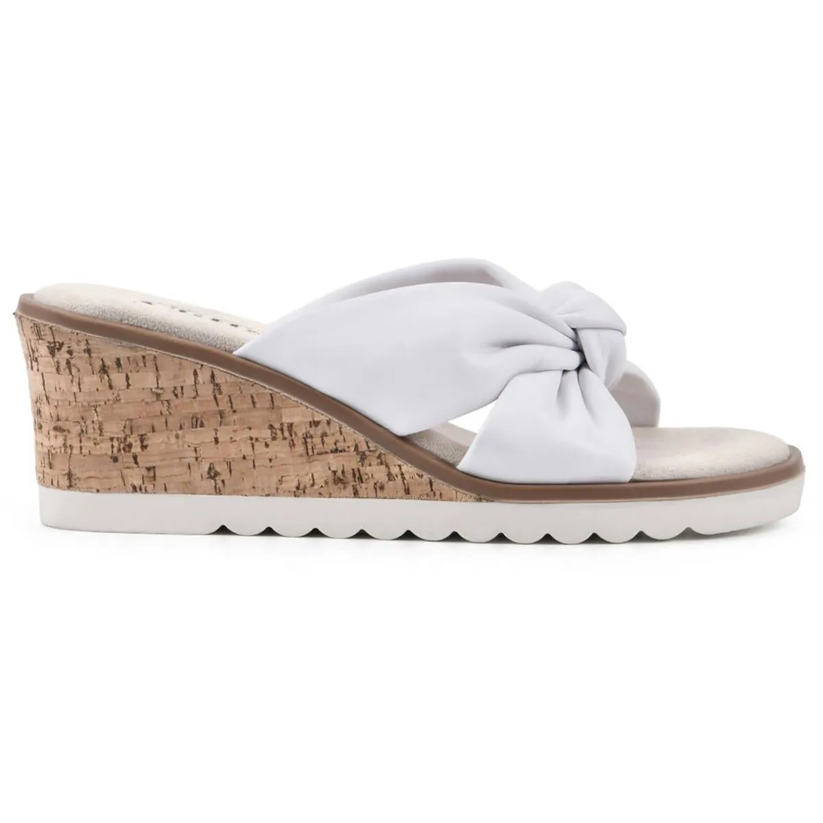 Adrielle Womens Faux Leather Open Toe Slide Sandals