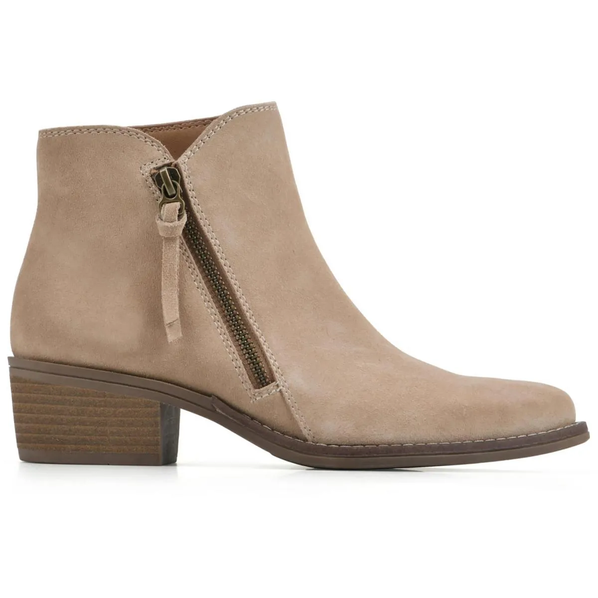 Altos Womens Suede Block Heel Ankle Boots