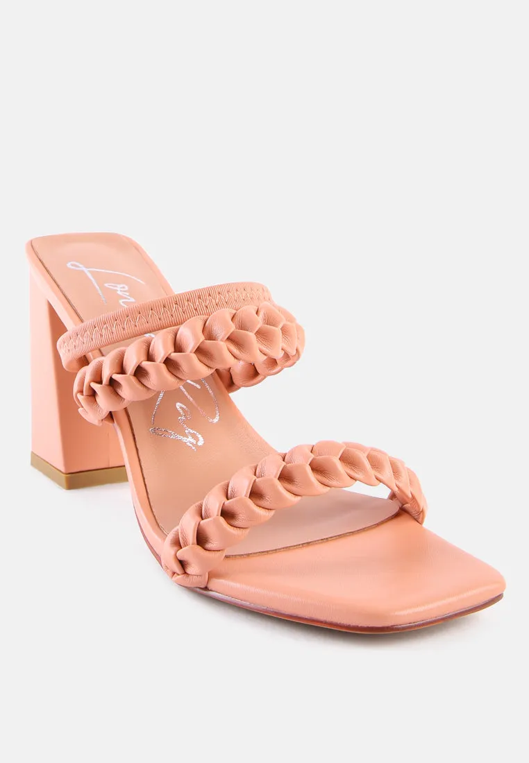 arnie braided block heel slider sandals