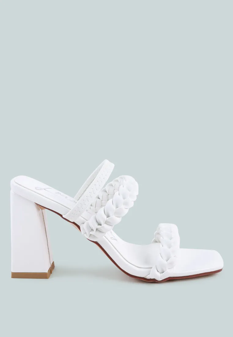 arnie braided block heel slider sandals