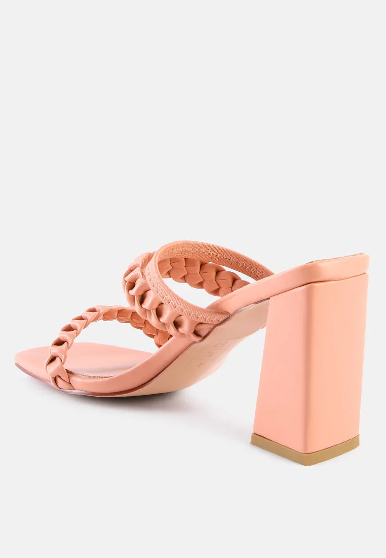arnie braided block heel slider sandals