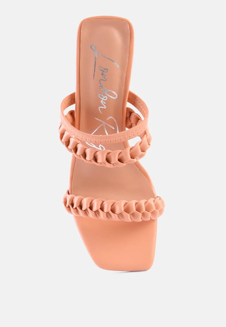 arnie braided block heel slider sandals