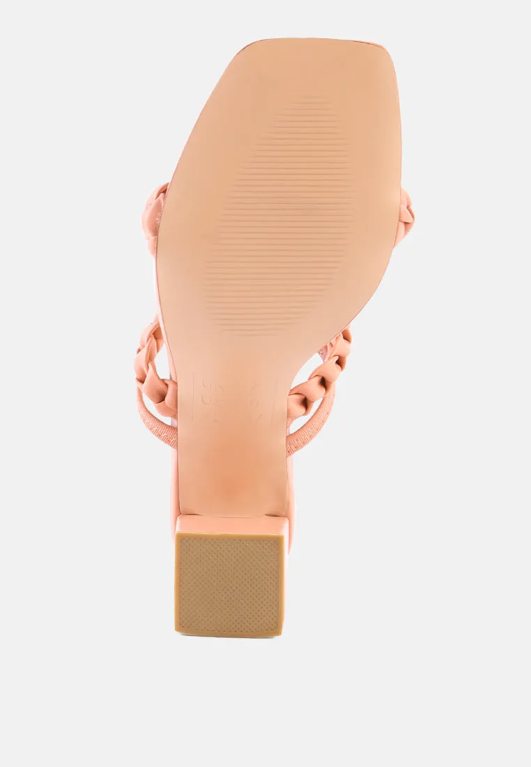 arnie braided block heel slider sandals