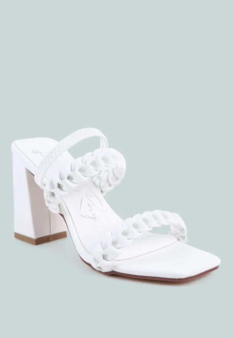 arnie braided block heel slider sandals