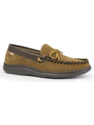 Atlin Mens Suede Moccasin Slippers