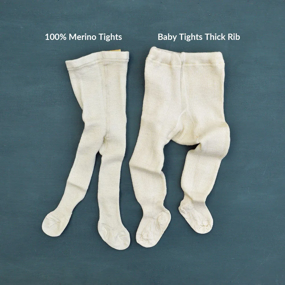 Baby Tights Organic Wool/Cotton - Thick Rib (newborn-3y) *Returning Soon
