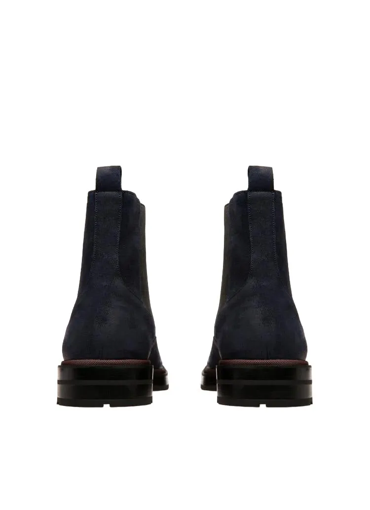 Bally Corad 6239753 Men's Midnight Bovine Suede Leather Chelsea Boots
