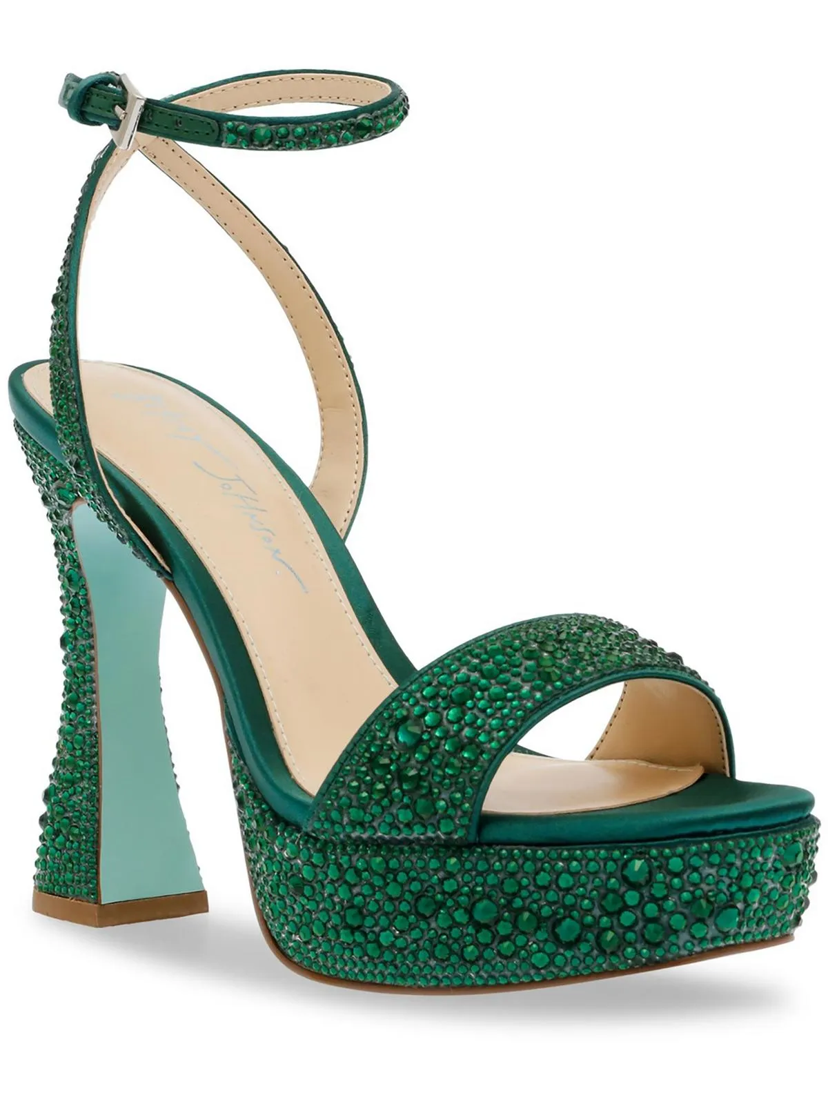 Beth Womens Rhinestone Embellished Dress Sandals