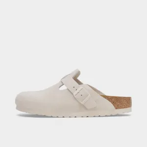 Birkenstock Women's Boston Suede / Antique White Birkenstock Shoes