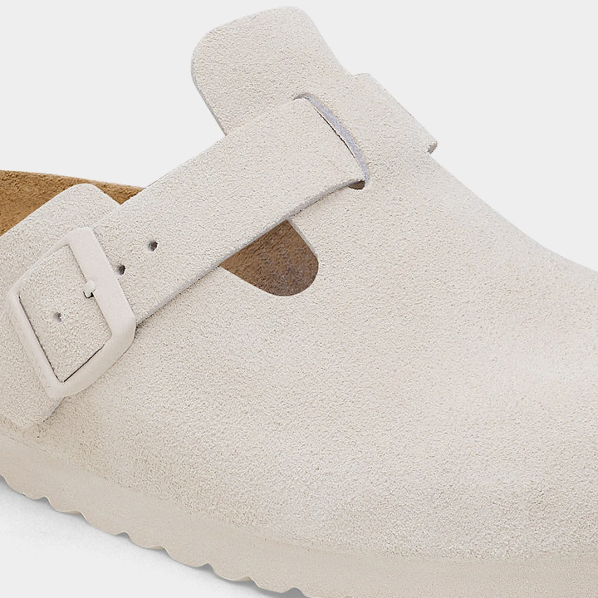 Birkenstock Women's Boston Suede / Antique White Birkenstock Shoes