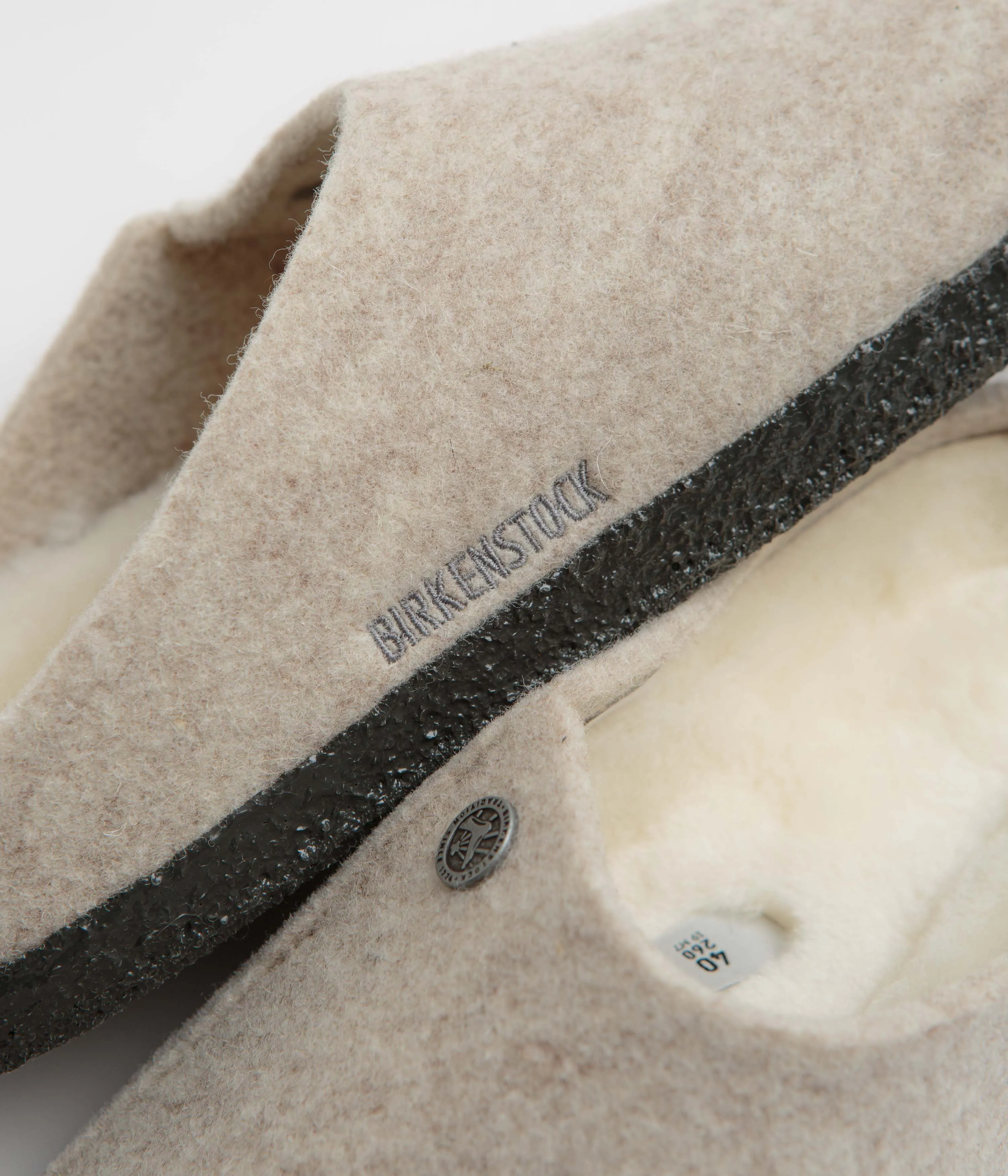 Birkenstock Zermatt Shearling Felt Slippers - Eggnog Birkenstock Shoes