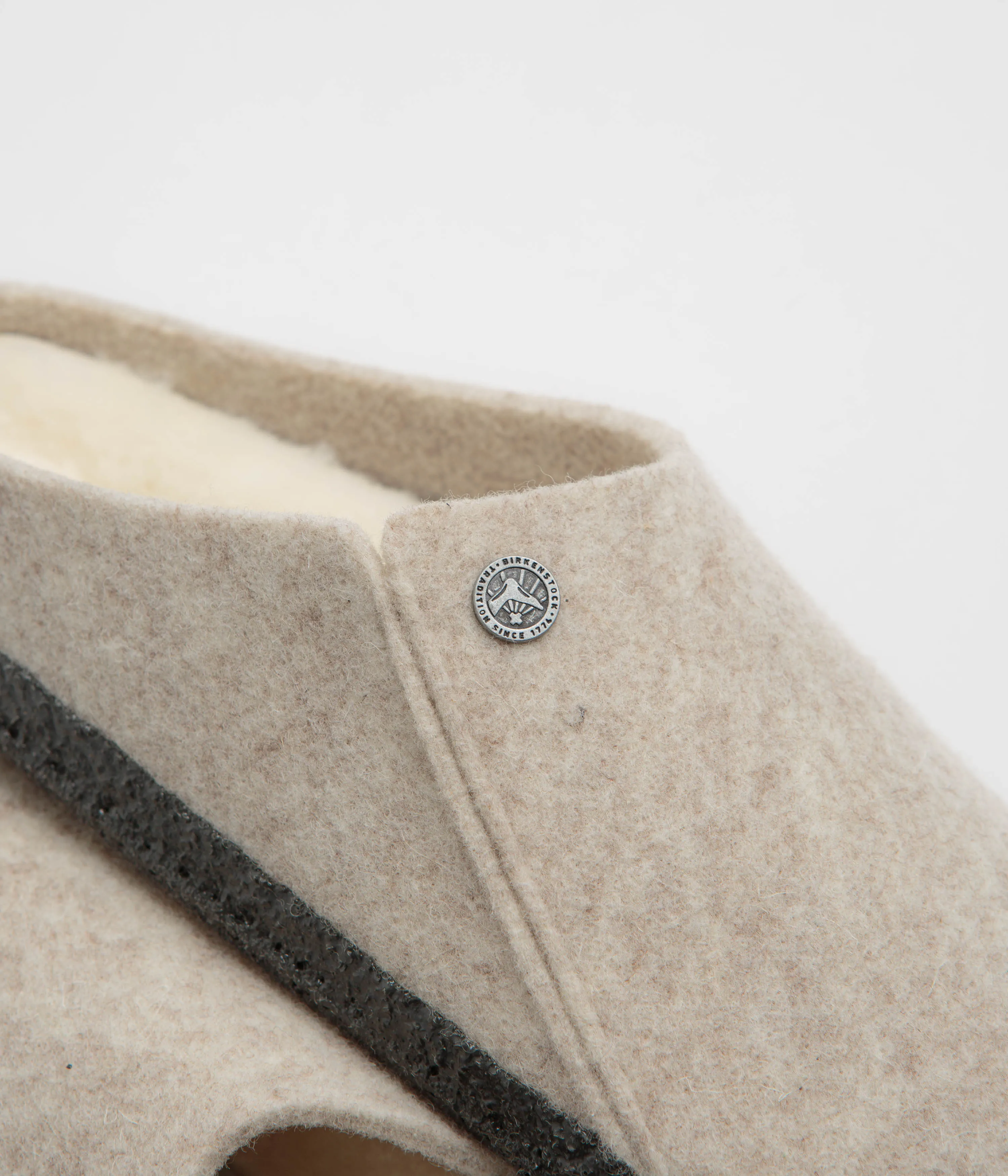 Birkenstock Zermatt Shearling Felt Slippers - Eggnog Birkenstock Shoes