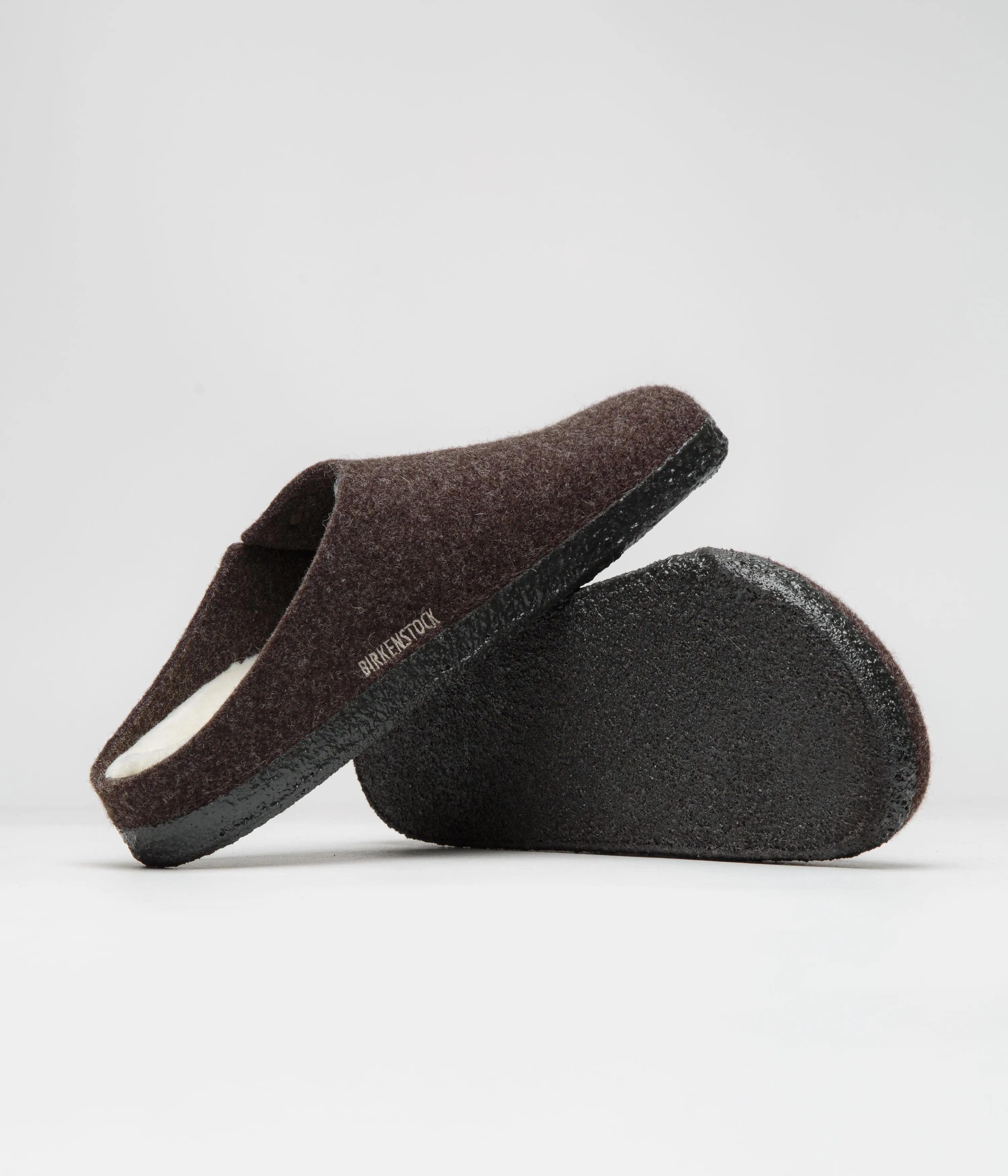 Birkenstock Zermatt Shearling Felt Slippers - Mocha Birkenstock Shoes