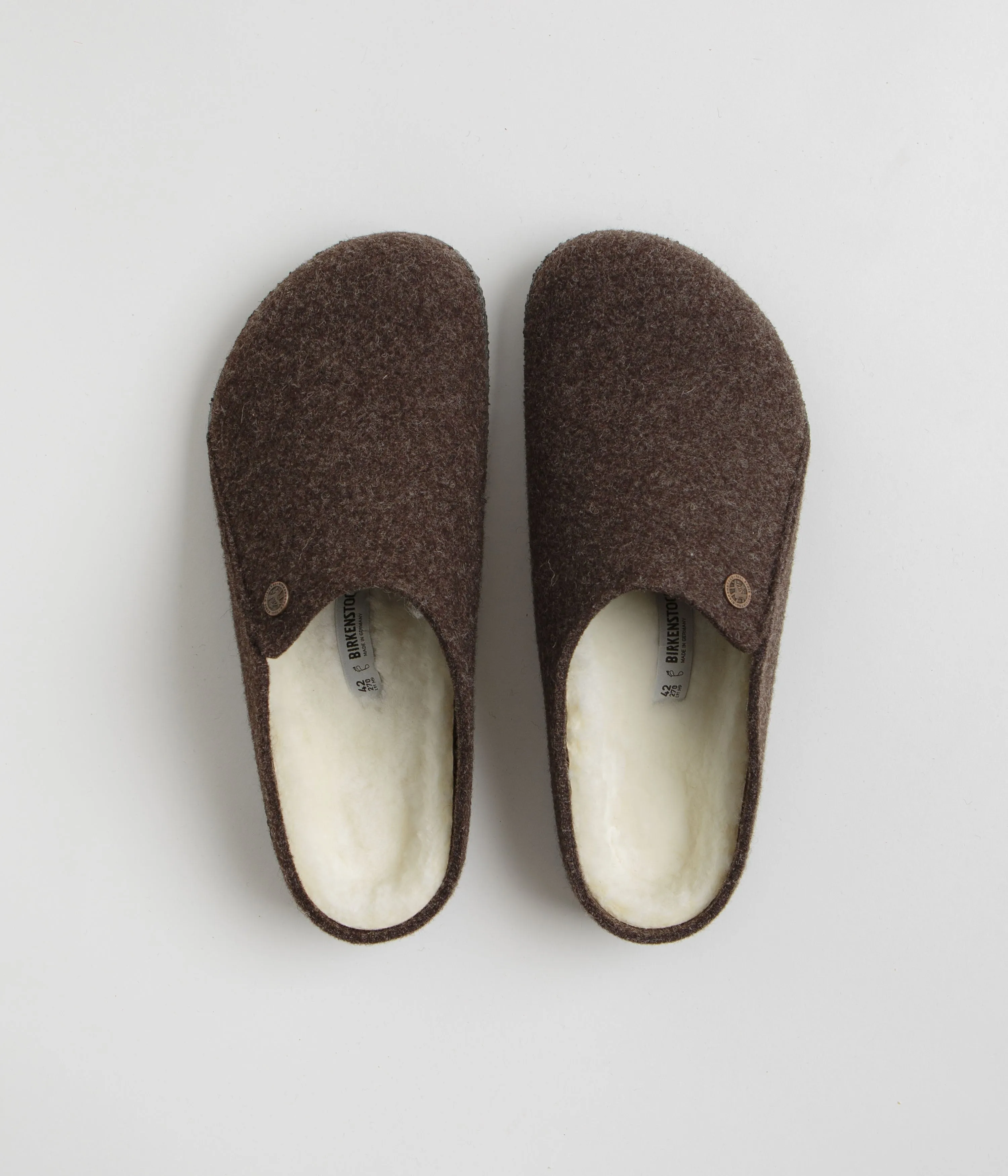 Birkenstock Zermatt Shearling Felt Slippers - Mocha Birkenstock Shoes
