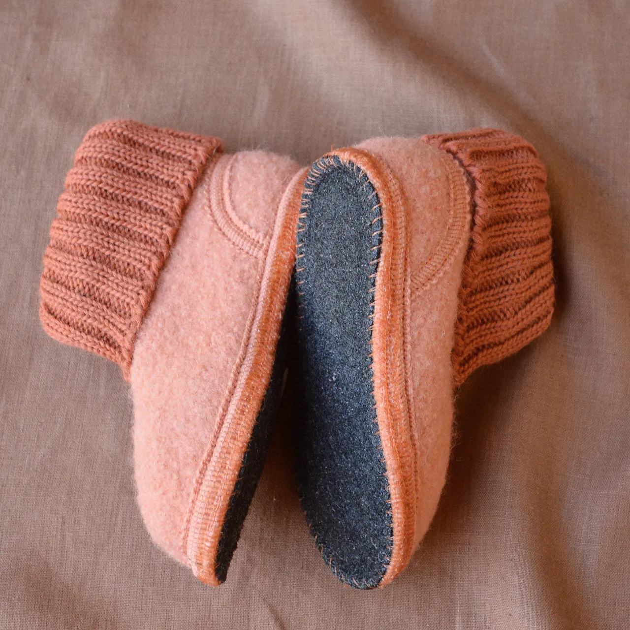 Boiled Wool Slipper Boots - Karl - Antique Rose AW24 (Kids 21-34)