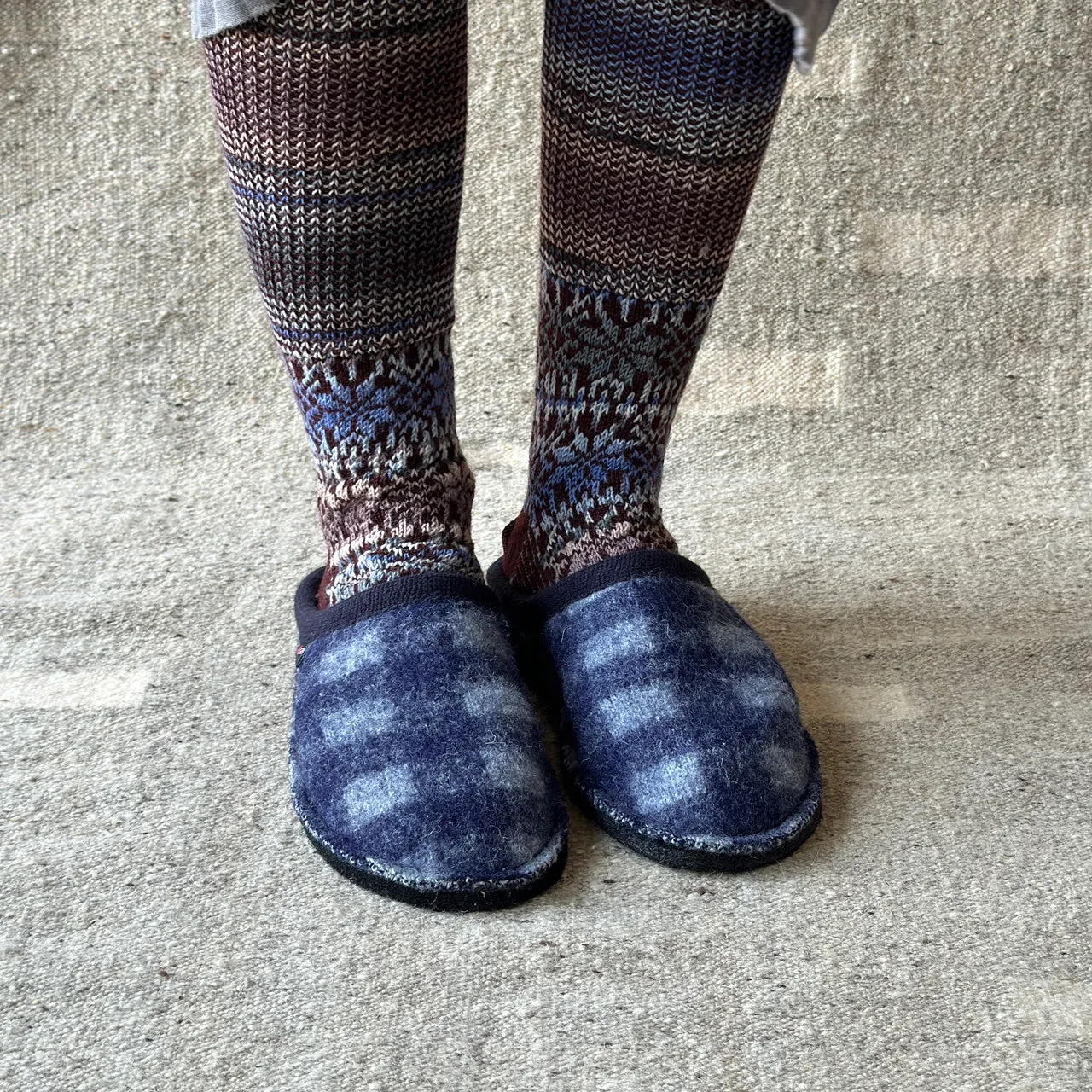 Boiled Wool Slippers - Flair Plaid - Schwarz AW24 (Adults 36-46)