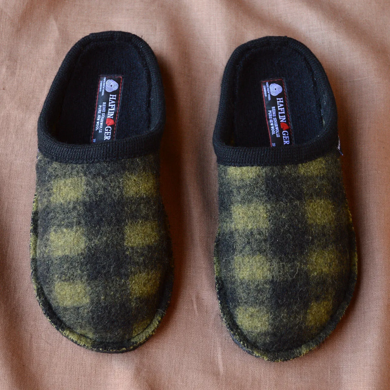 Boiled Wool Slippers - Flair Plaid - Schwarz AW24 (Adults 36-46)
