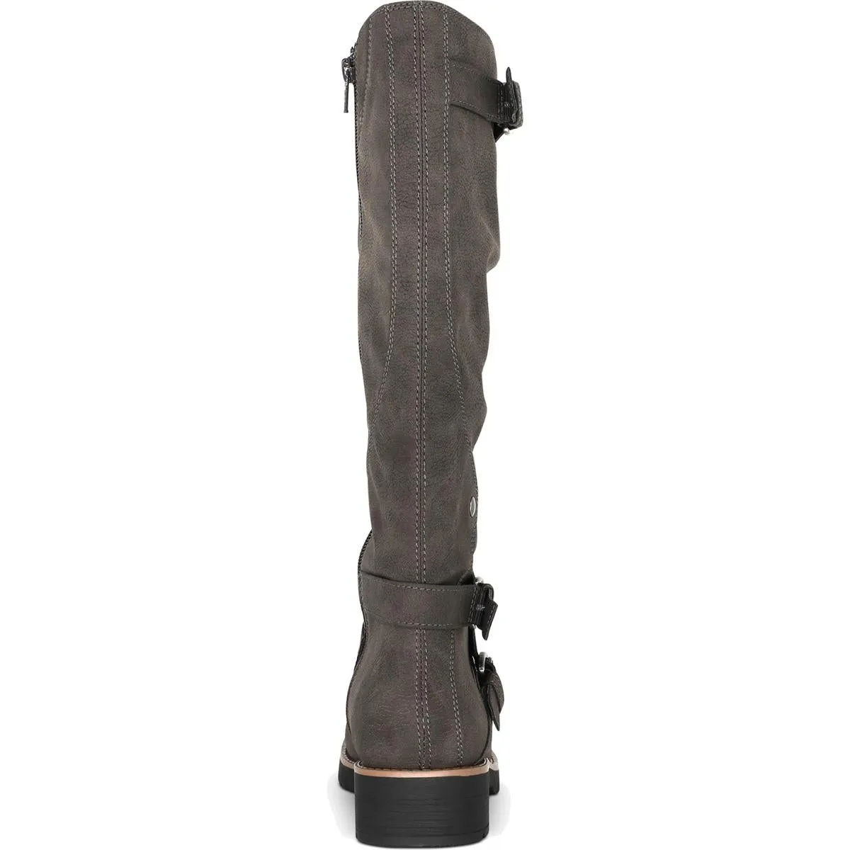Brinley Womens Faux Leather Knee-High Motorcycle Boots