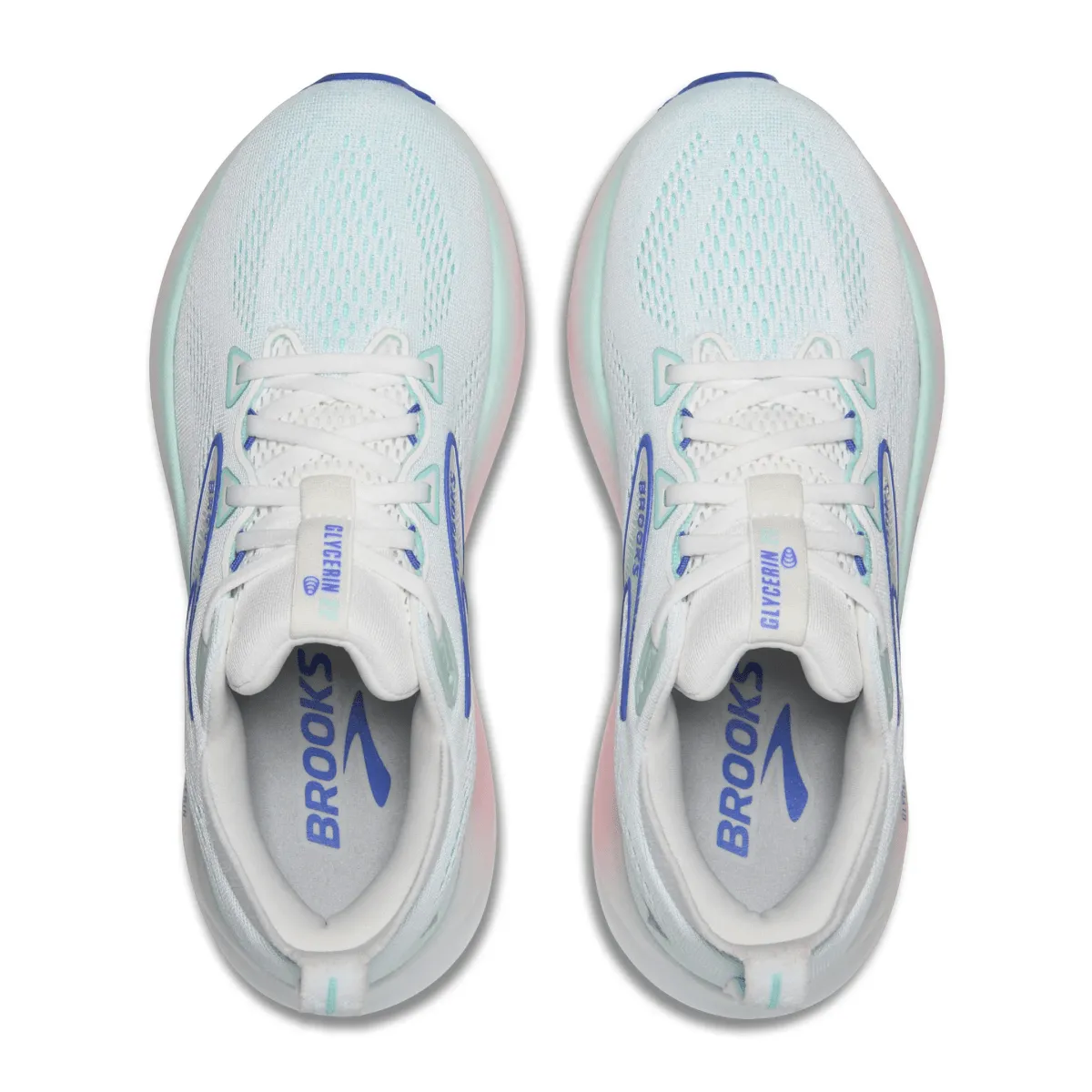 Brooks Women's Glycerine 22 White/Limpet Shell/Amparo Blue