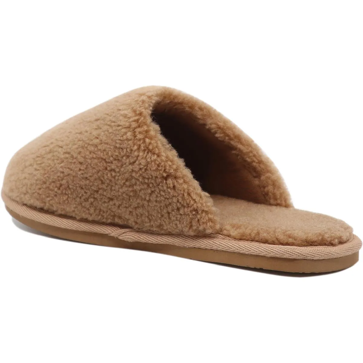 Cecil Womens Faux Fur Wool Blend Slide Slippers