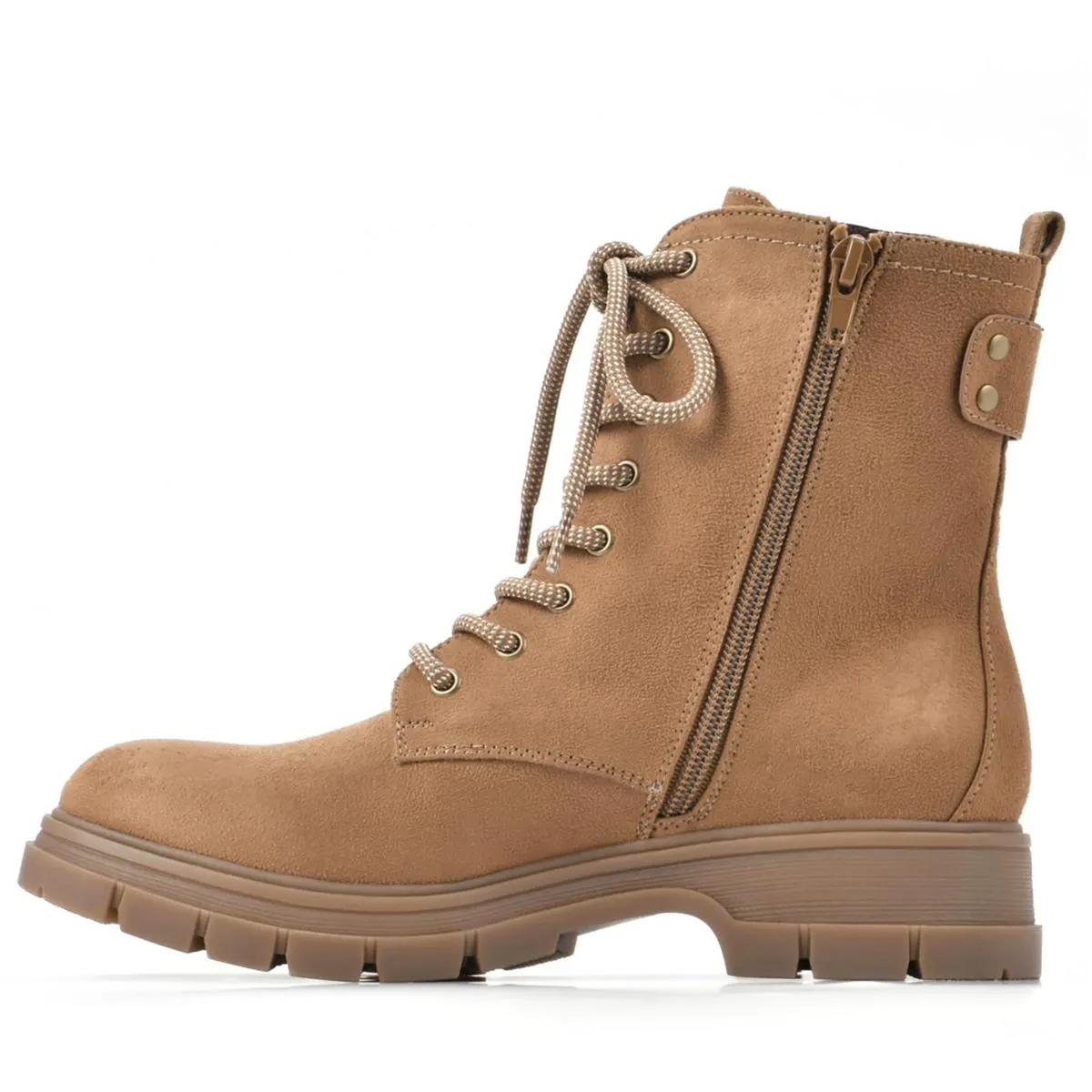 Chevy  Womens Leather Pull On Combat & Lace-up Boots