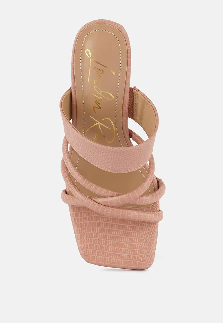 chiri criss cross strap spool heel sandals