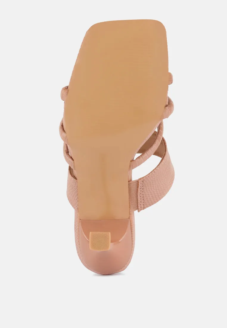 chiri criss cross strap spool heel sandals