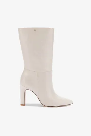 Cindy Boot In Ivory Leather