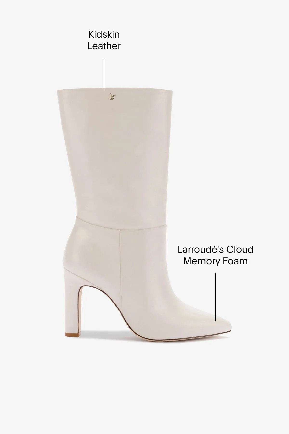 Cindy Boot In Ivory Leather