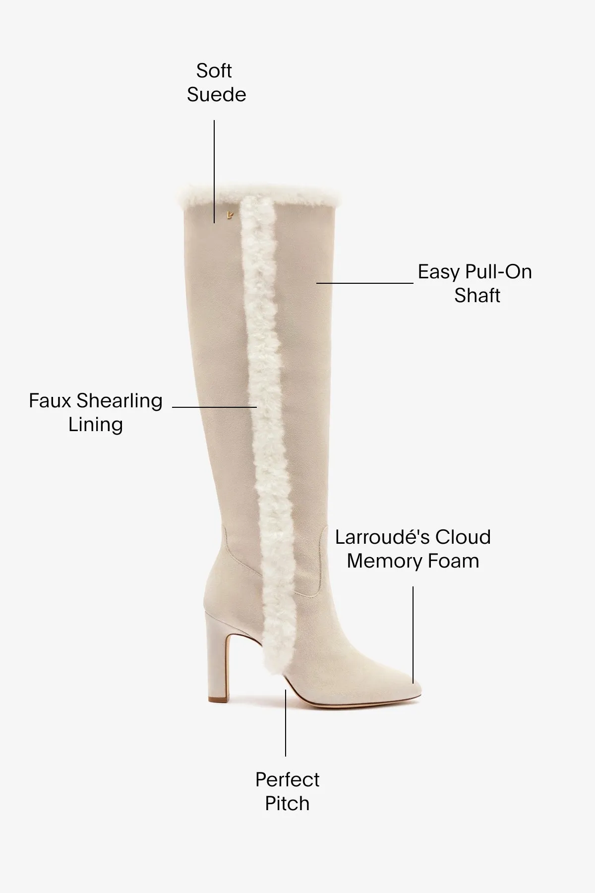Cindy Hi Faux Fur Boot In Grey Mushroom Suede and Natural Shearling