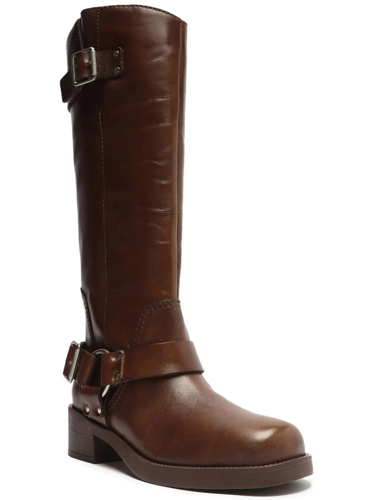 Clara Knee-High Womens Leather Tall Motorcycle Boots