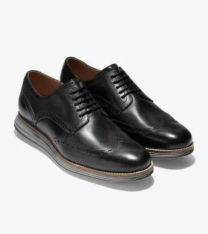 Cole Haan ØriginalGrand Wingtip Oxford Men's 8 Black Leather Dress Shoes ZPO1701