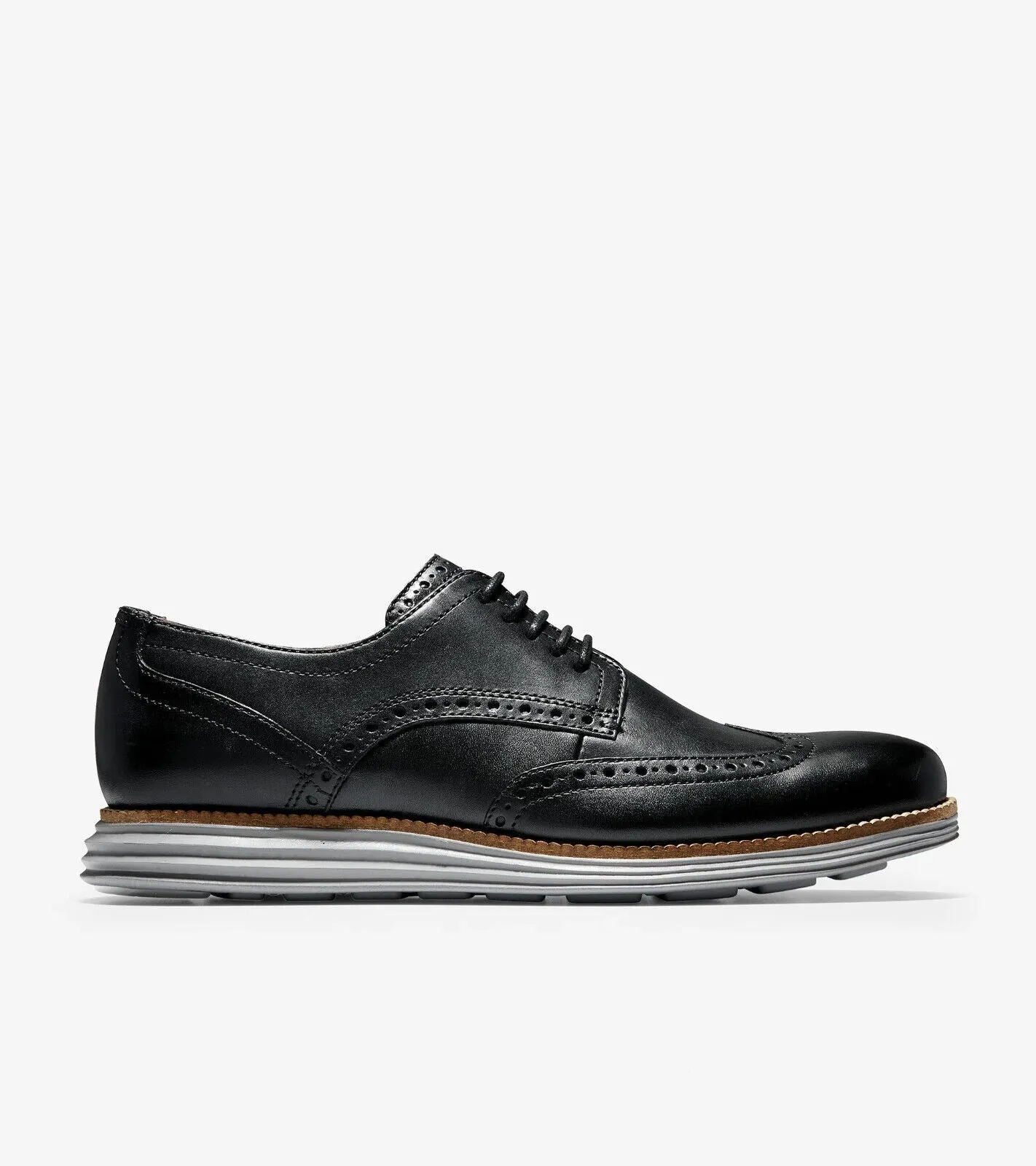 Cole Haan ØriginalGrand Wingtip Oxford Men's 8 Black Leather Dress Shoes ZPO1701
