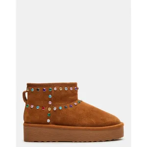 Comfy Chestnut Suede Rhinestones