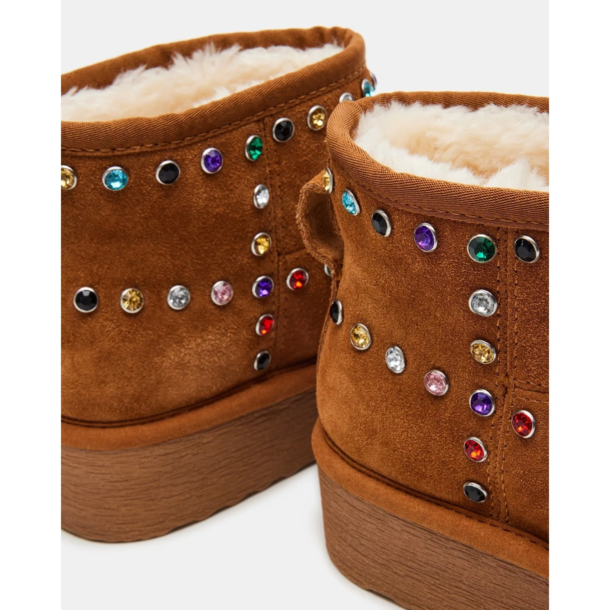 Comfy Chestnut Suede Rhinestones