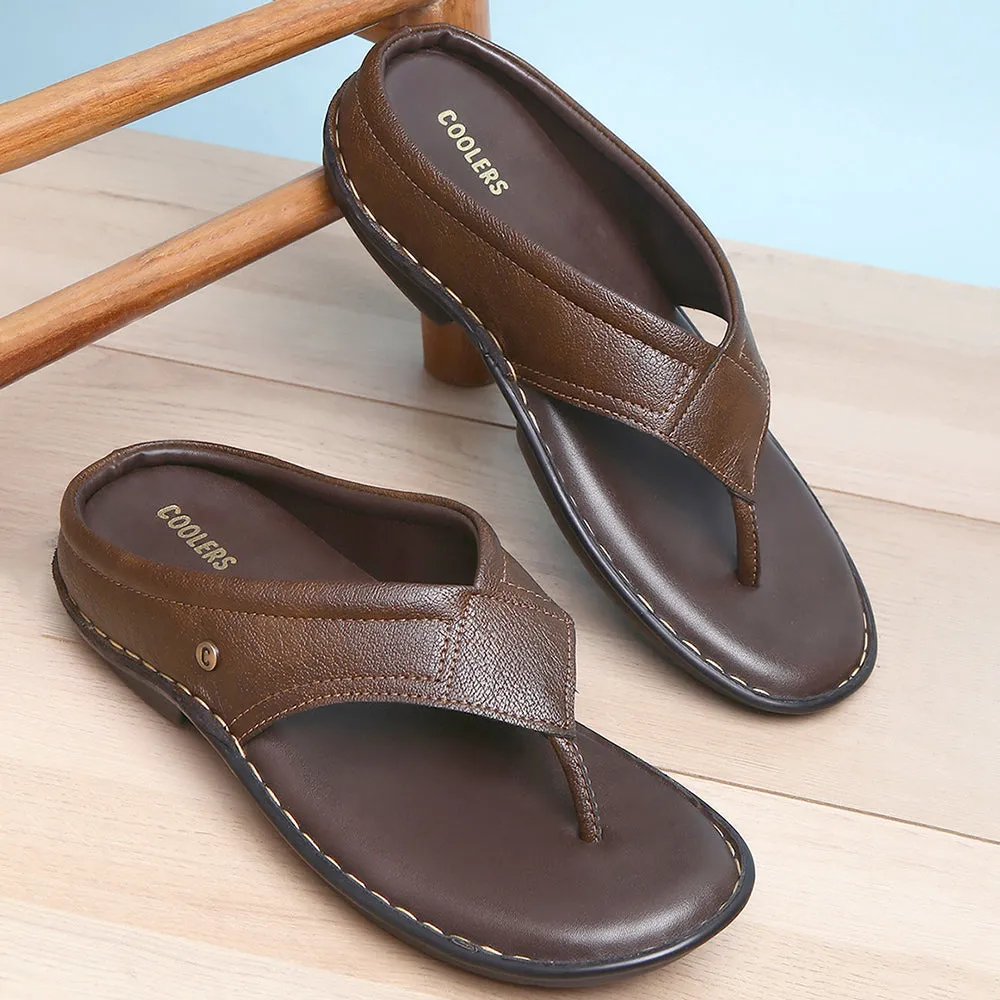 Coolers Brown Casual Slippers For Men AVN-08 By Liberty