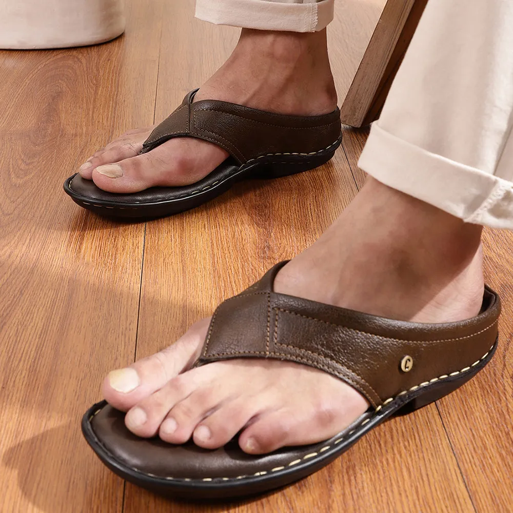 Coolers Brown Casual Slippers For Men AVN-08 By Liberty