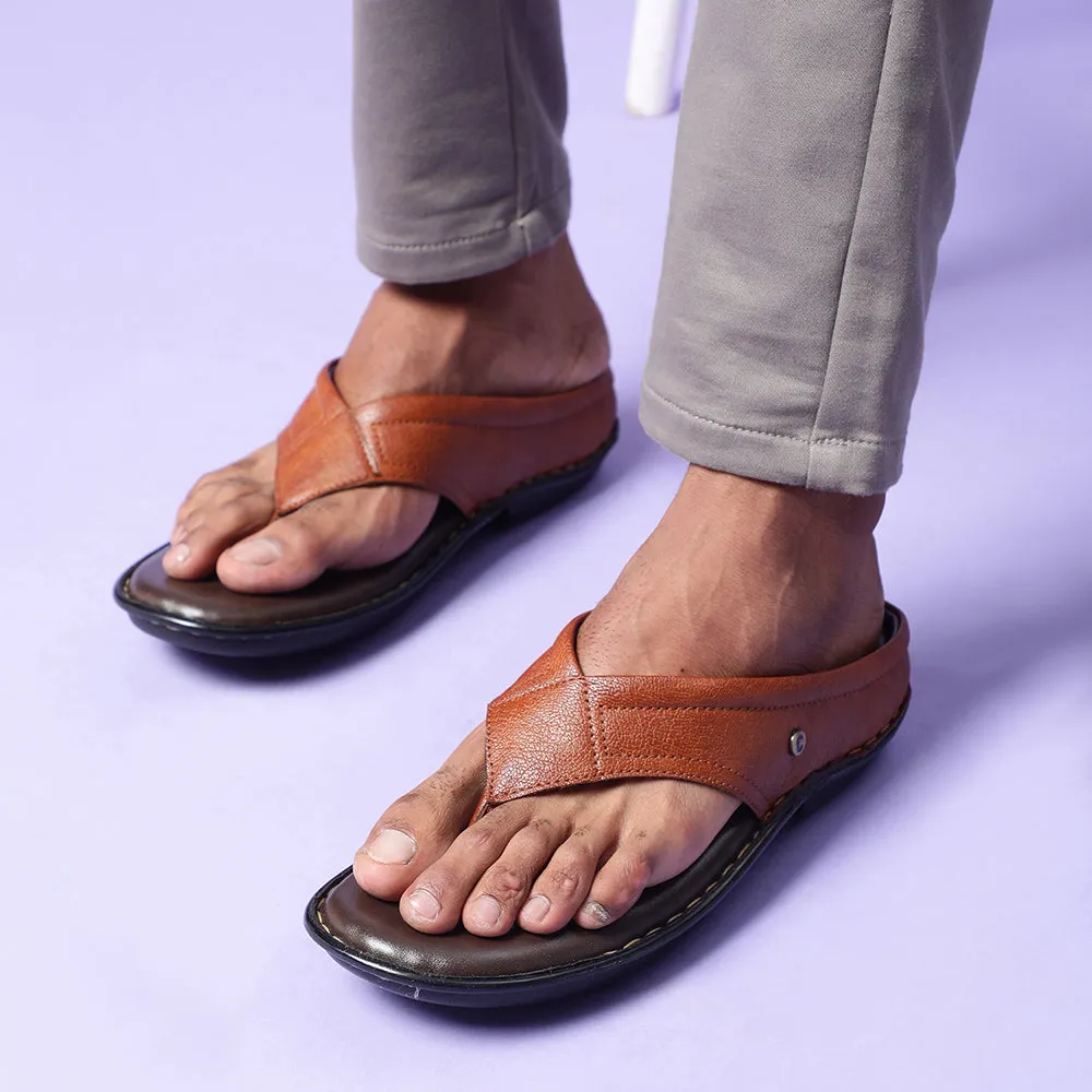 Coolers Tan Casual Slippers For Men AVN-08 By Liberty
