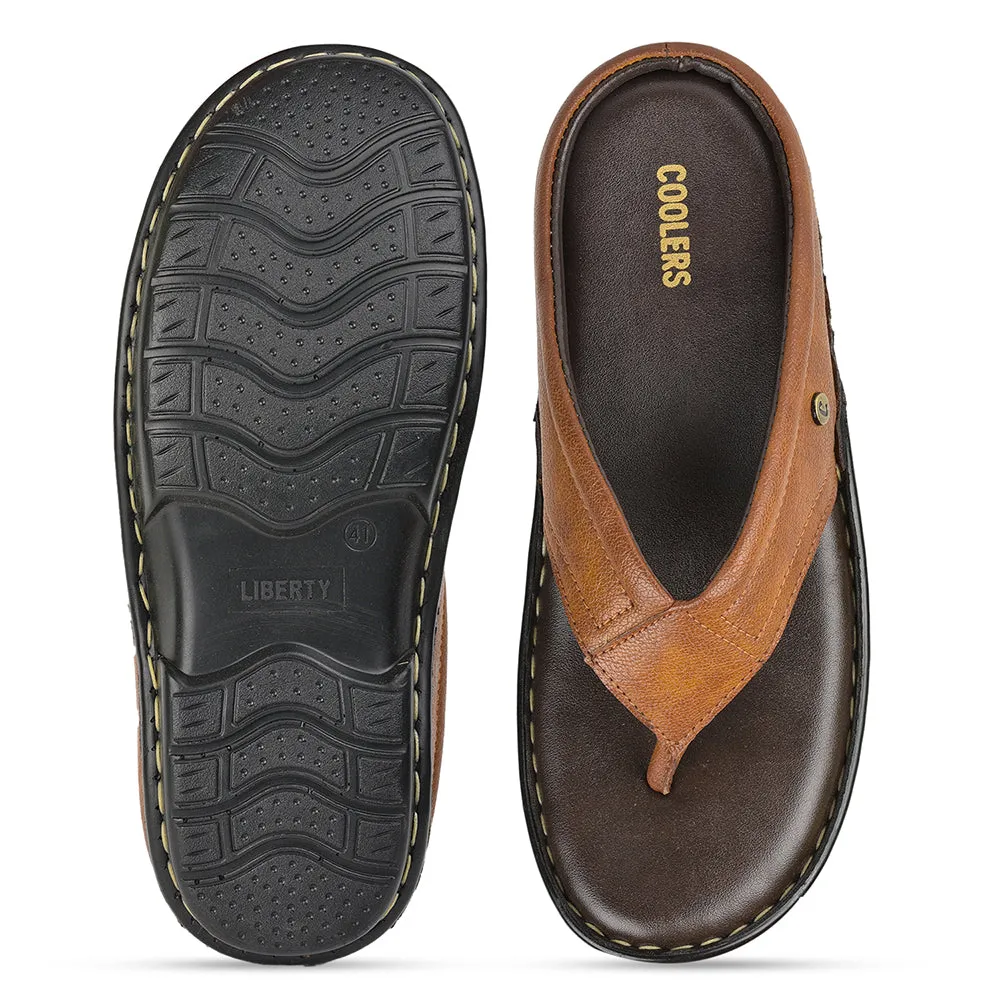 Coolers Tan Casual Slippers For Men AVN-08 By Liberty