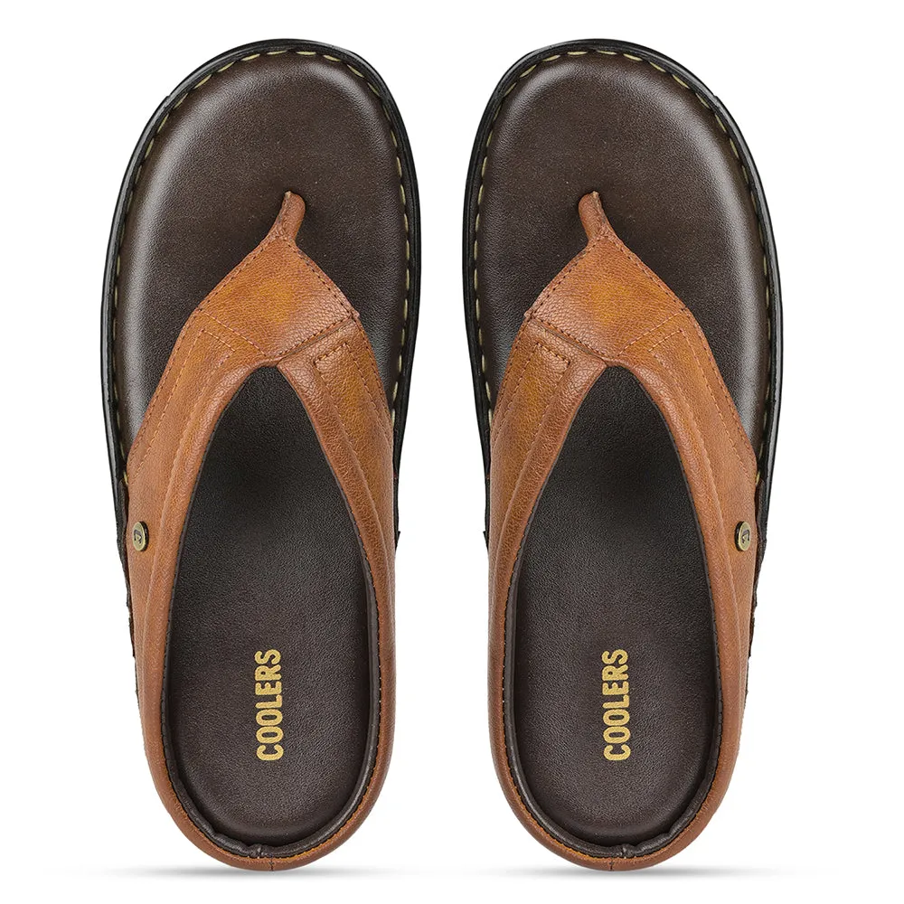 Coolers Tan Casual Slippers For Men AVN-08 By Liberty