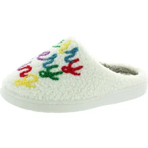 Cozi Womens Faux Fur Lined Faux Fur Slide Slippers