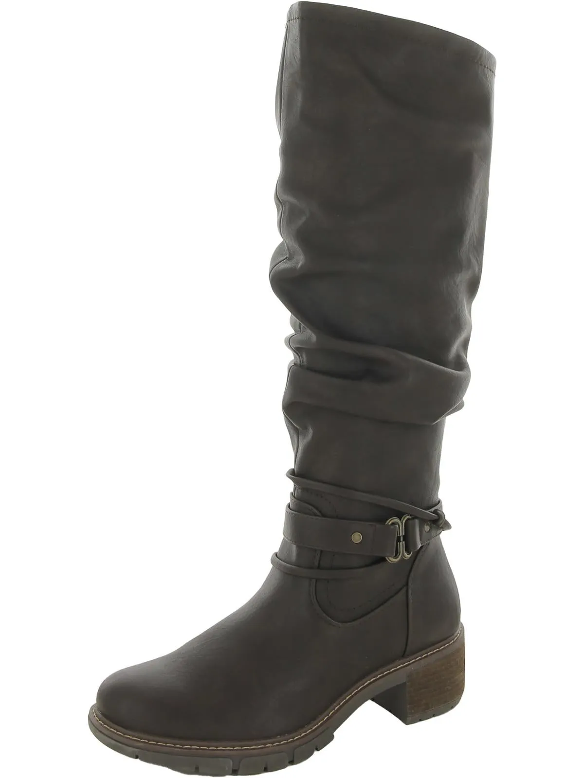 Crammers Womens Faux Leather Slouchy Knee-High Boots