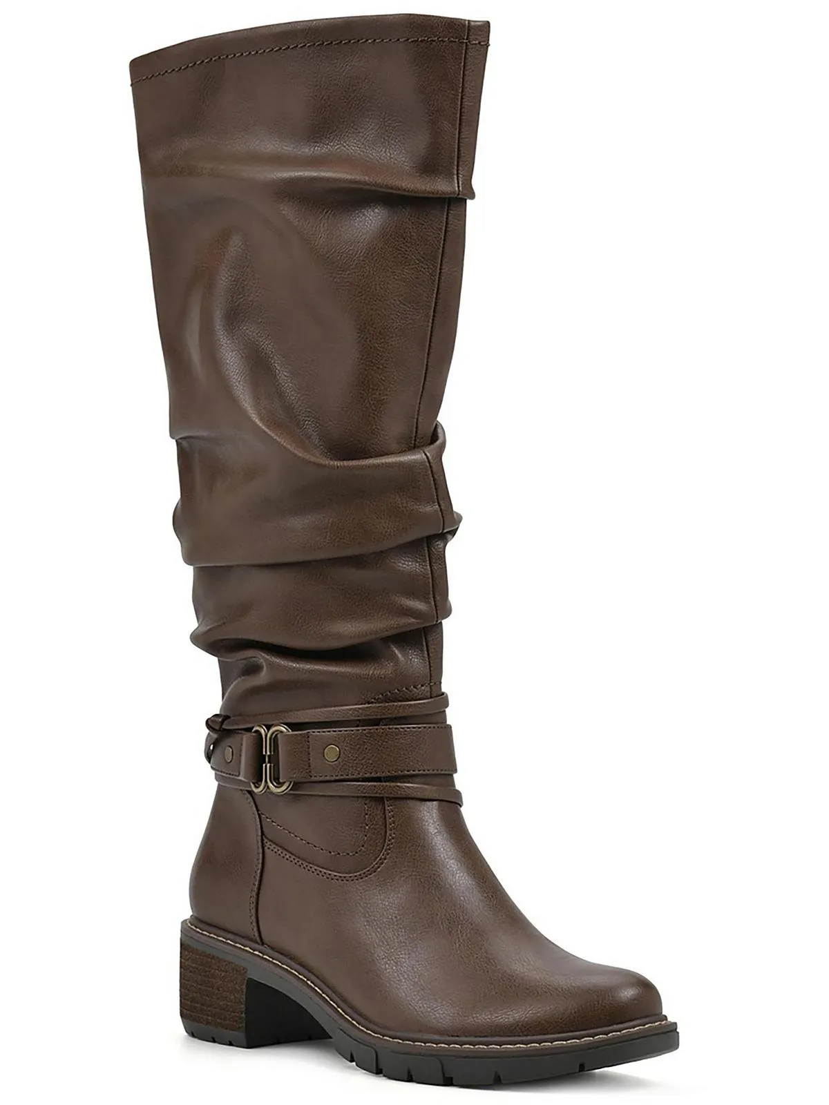 Crammers Womens Faux Leather Slouchy Knee-High Boots