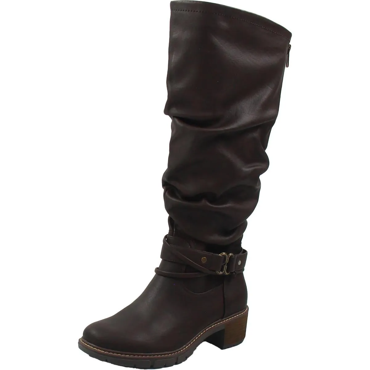 Crammers Womens Faux Leather Slouchy Knee-High Boots