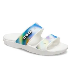 Crocs Classic Solarized 207771-94S Mens White Multi Slide Sandals Size 13 CRO243