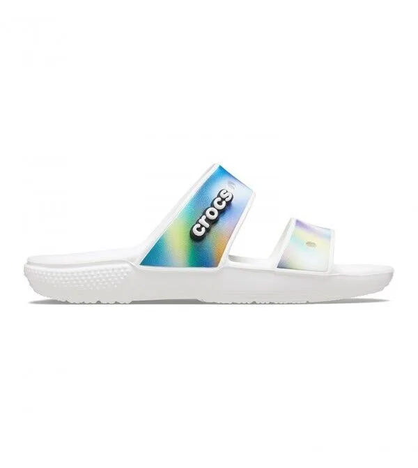 Crocs Classic Solarized 207771-94S Mens White Multi Slide Sandals Size 13 CRO243