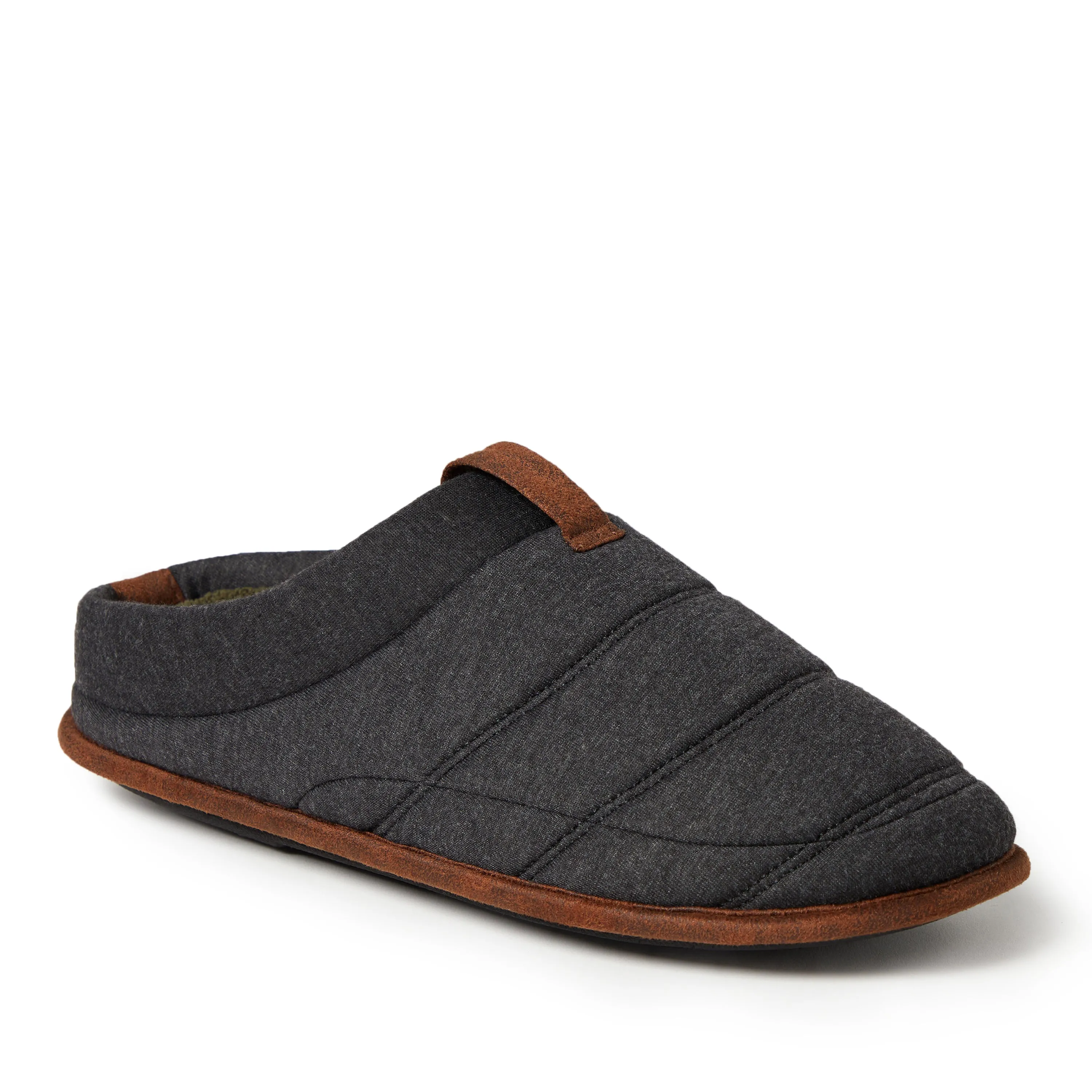 Dearfoams Mens Ashton Quilted Jersey Clog