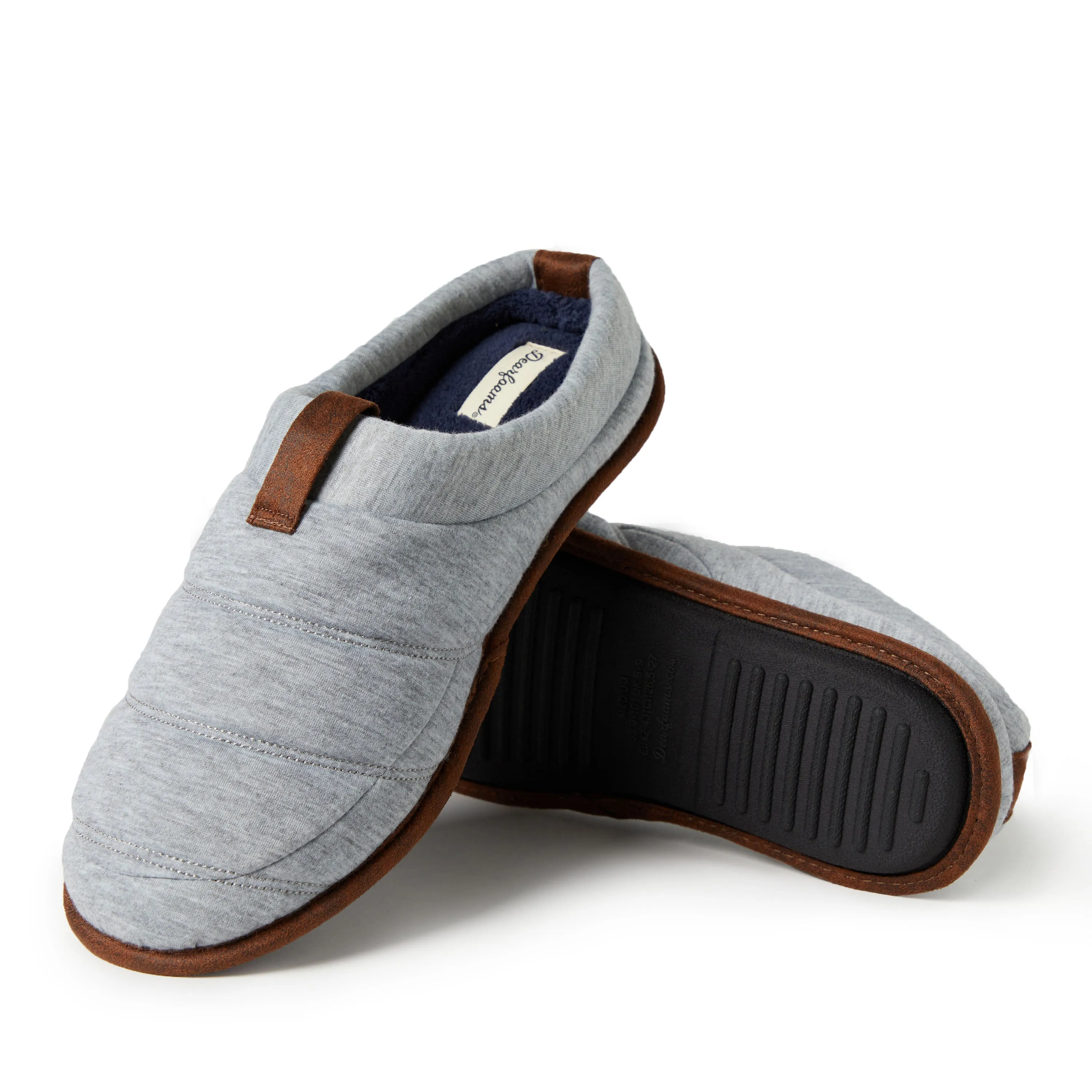 Dearfoams Mens Ashton Quilted Jersey Clog