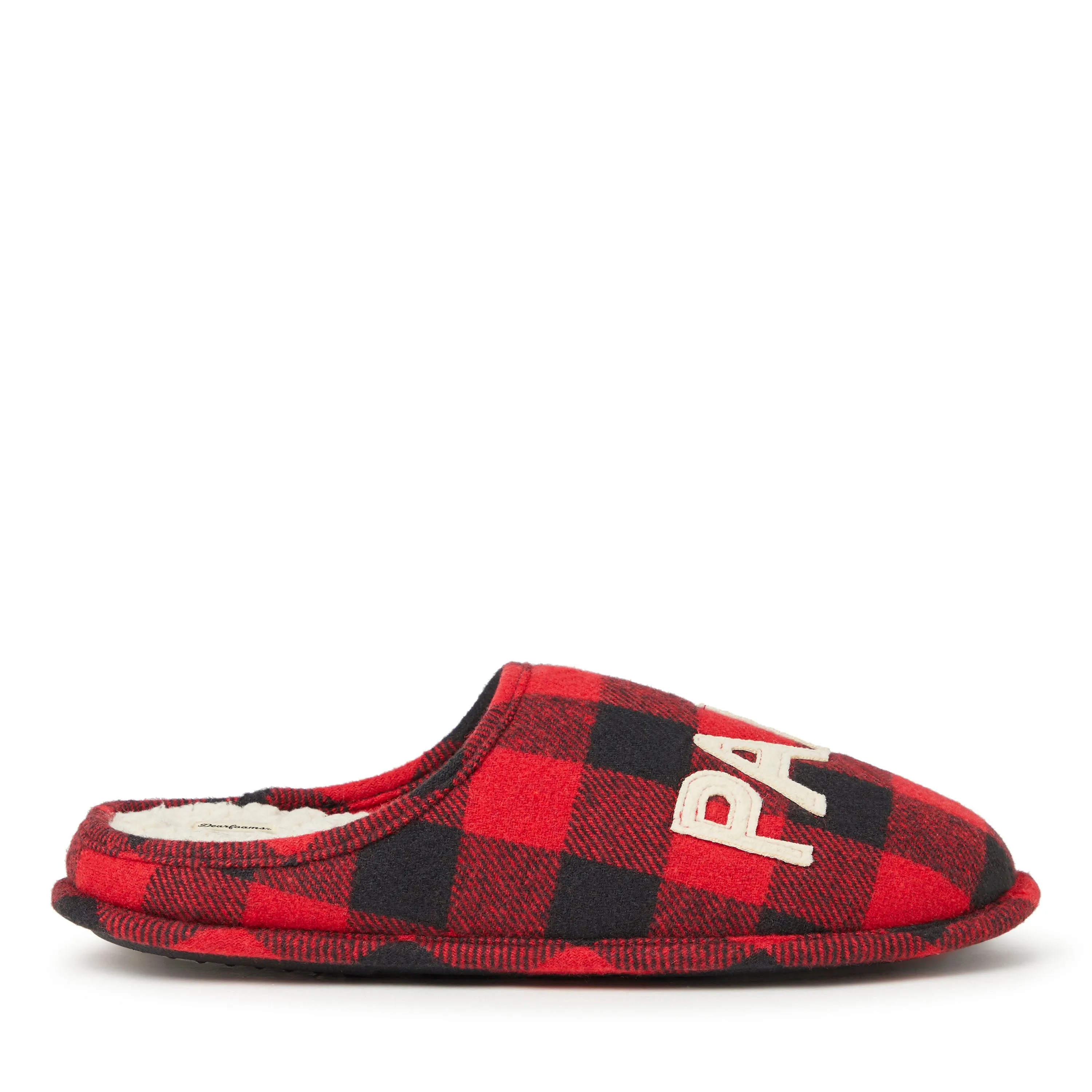 Dearfoams Men's Buffalo Check Family Bear Clog